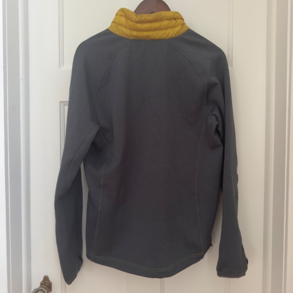 L.L. Bean Mens S Yellow/Gray Goose Down 850 Puffer Front Fleece Jacket - Picture 7 of 7